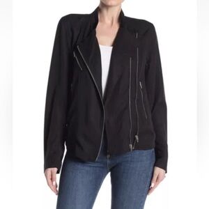 New Blank NYC Woven Moto Jacket size XS black